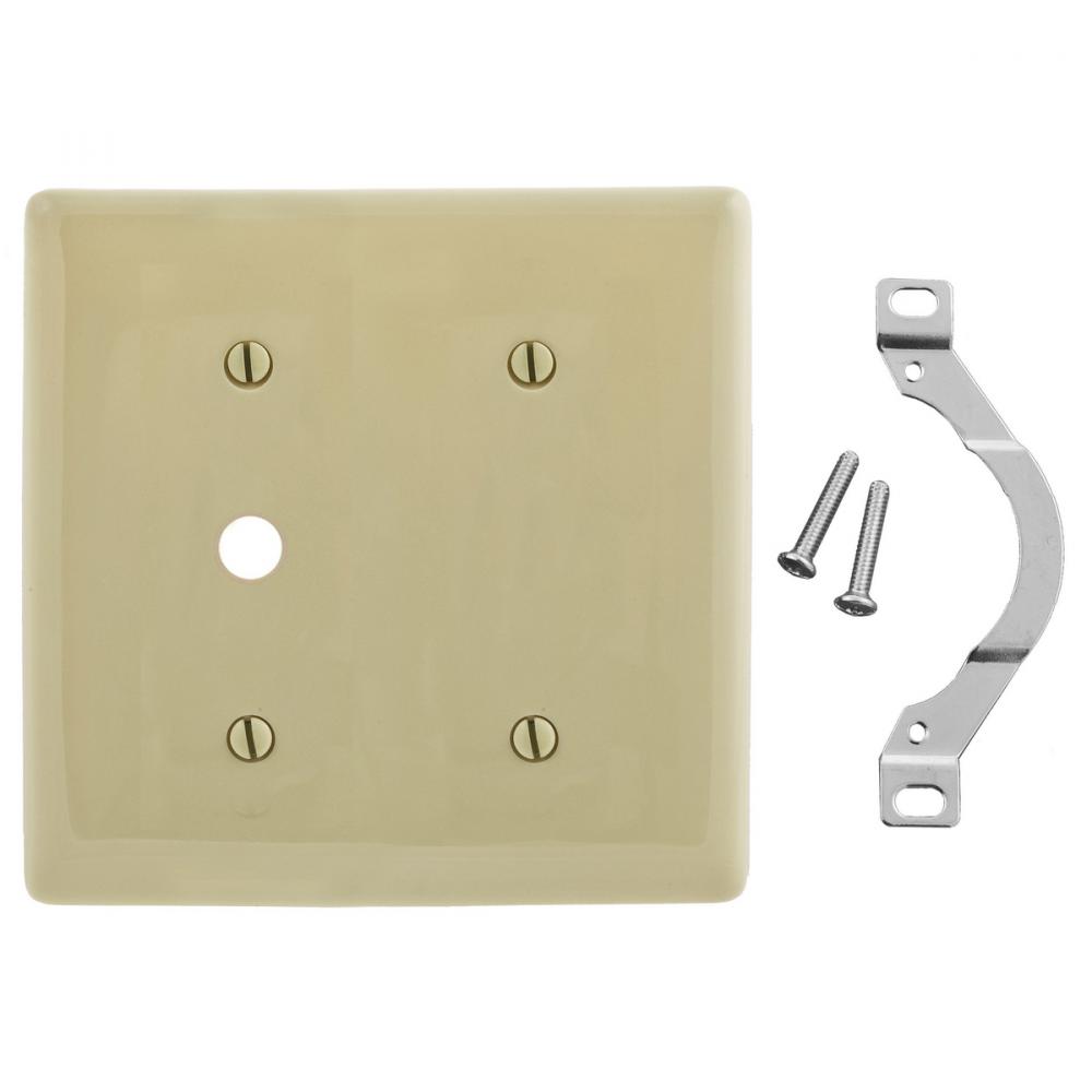 WALLPLATE, 2-G, 1) BLNK 1) .406&#34; OPN, IV