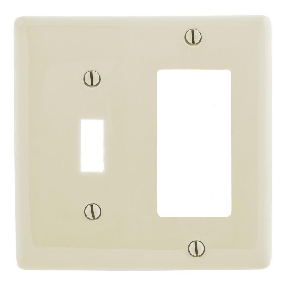 WALLPLATE, 2-G, 1) TOG 1) REC, LA