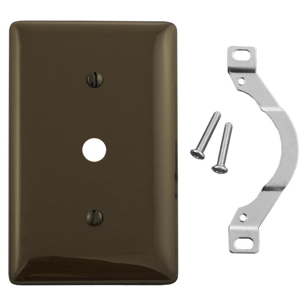 WALLPLATE, 1-G, .406&#34; OPNG, STRP MT, BR