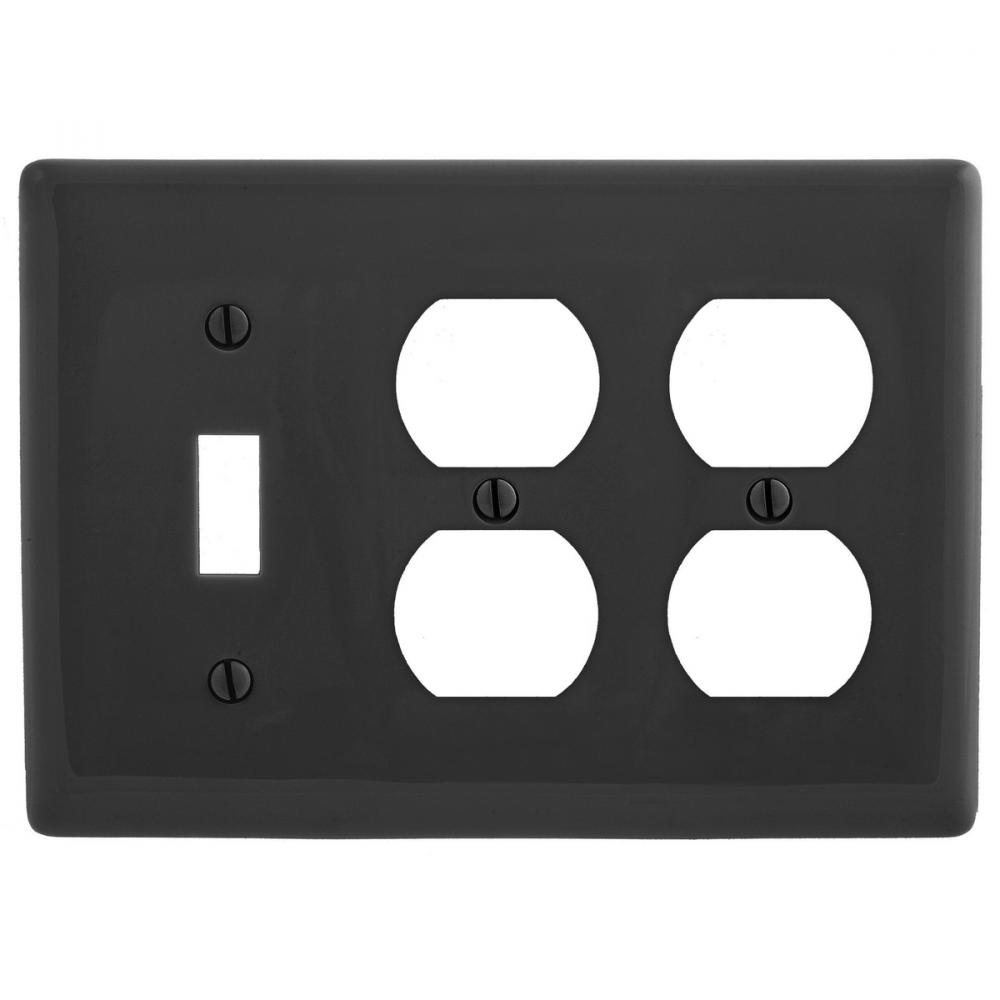 WALLPLATE, 3-G, 1) TOG 2) DUP, BK