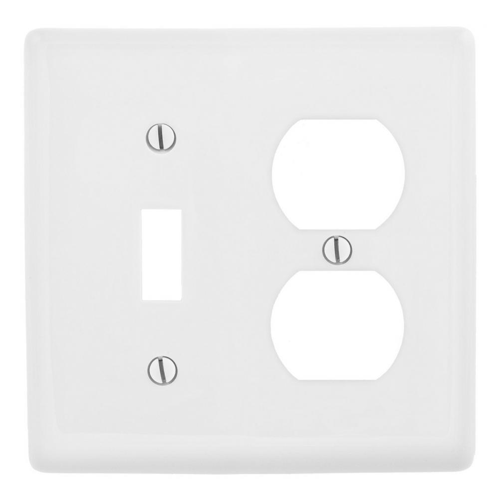 WALLPLATE, M-SIZE 2-G, 1) DUP 1) TOG, WH