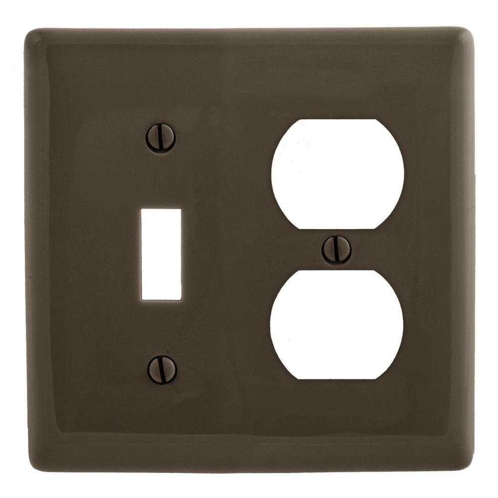 WALLPLATE, M-SIZE 2-G, 1) DUP 1) TOG, BR