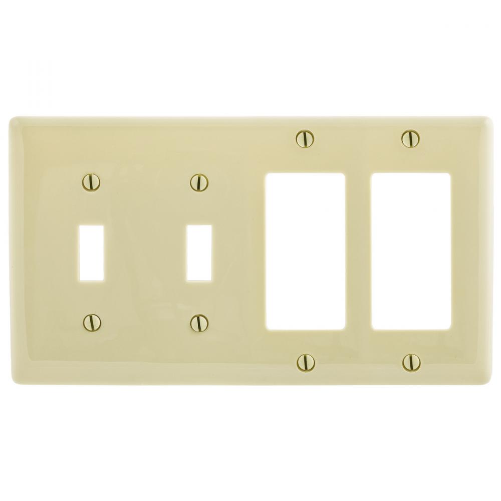 WALLPLATE, 4-G, 2) TOG 2) DEC, IV