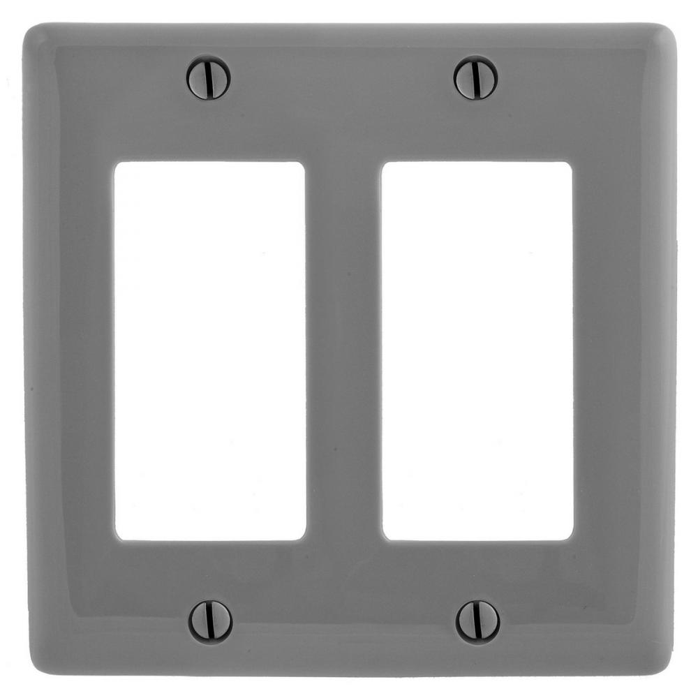 WALLPLATE, M-SIZE 2G, 2) RECT, GY