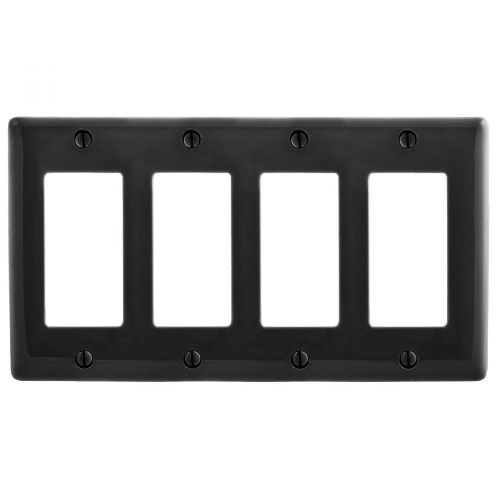 WALLPLATE, 4-G, 4) RECT, BK