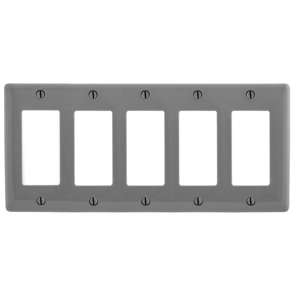 WALLPLATE, 5-G, 5) RECT, GY