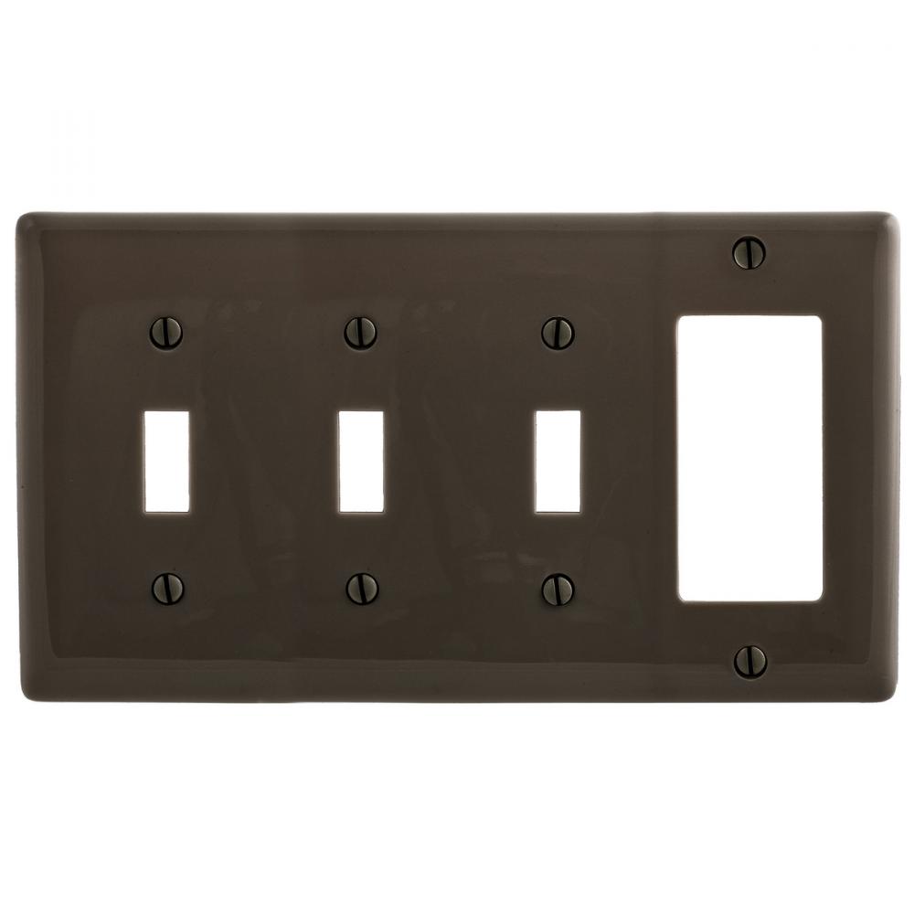 WALLPLATE, 4-G, 3) TOG 1) DEC, BR