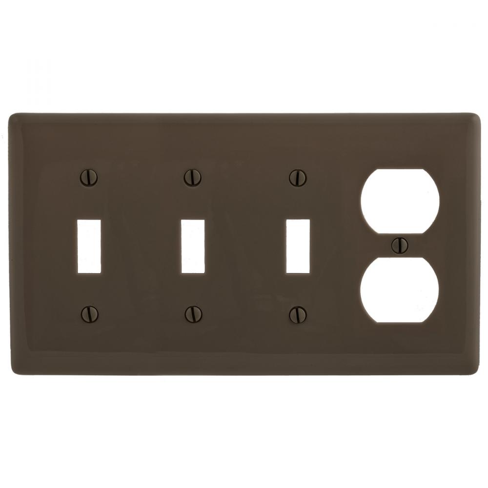 WALLPLATE, 4-G, 3) TOG 1) DUP, BR