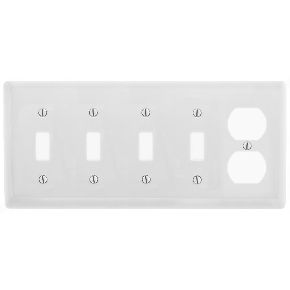 WALLPLATE, 5-G, 4) TOG 1) DUP, WH