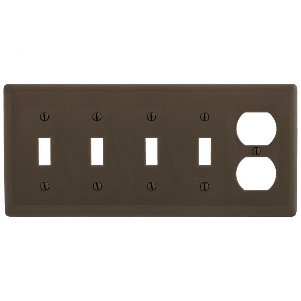 WALLPLATE, 5-G, 4) TOG 1) DUP, BR