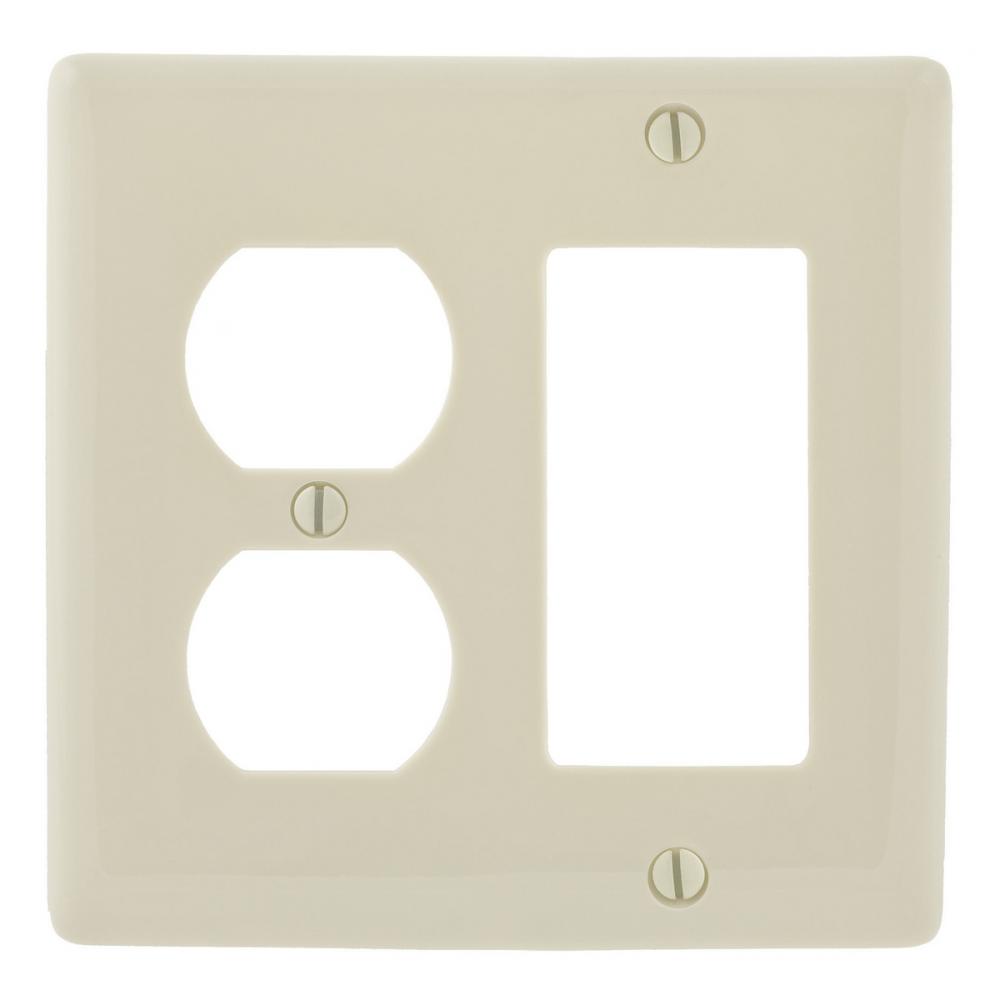 WALLPLATE, 2-G,  1) DUP 1) REC, LA