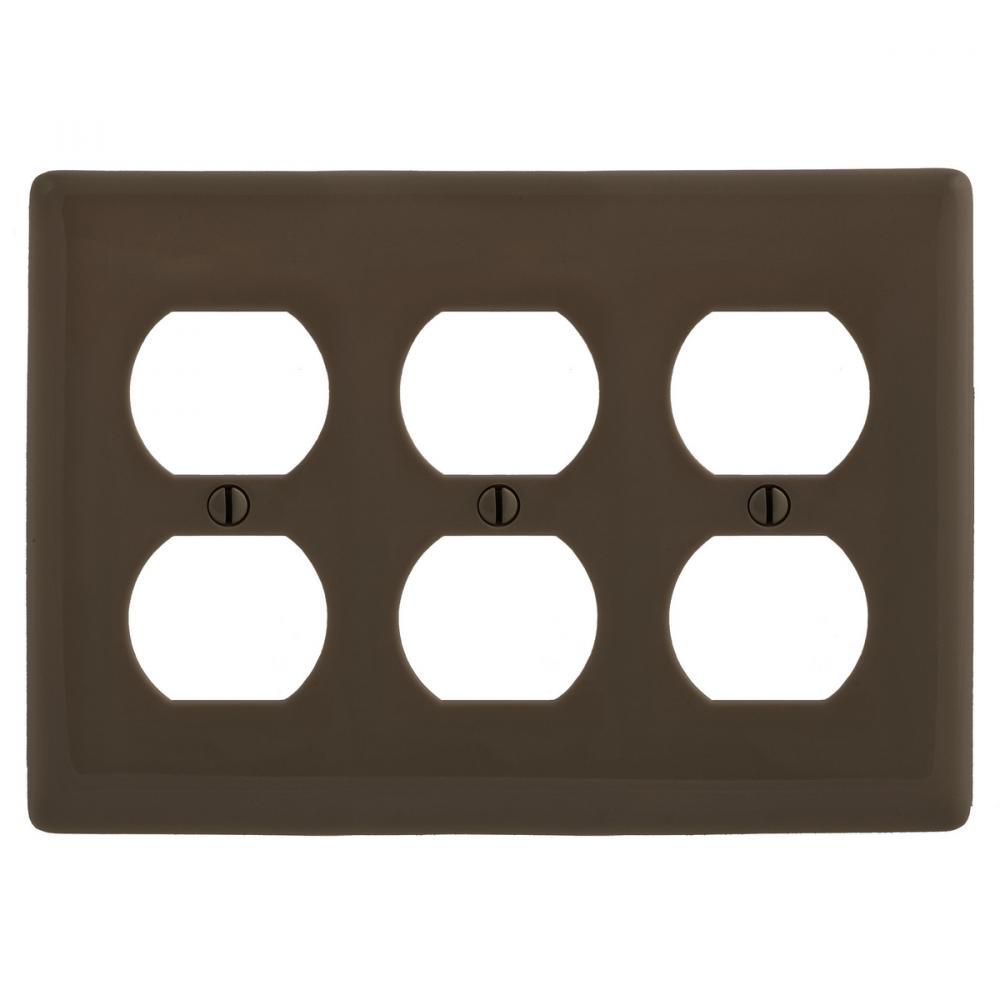 WALLPLATE, 3-G, 3) DUP, BR