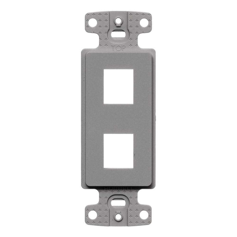 PLATE, DECORATOR KEYSTONE FRAME,2PORT,GY