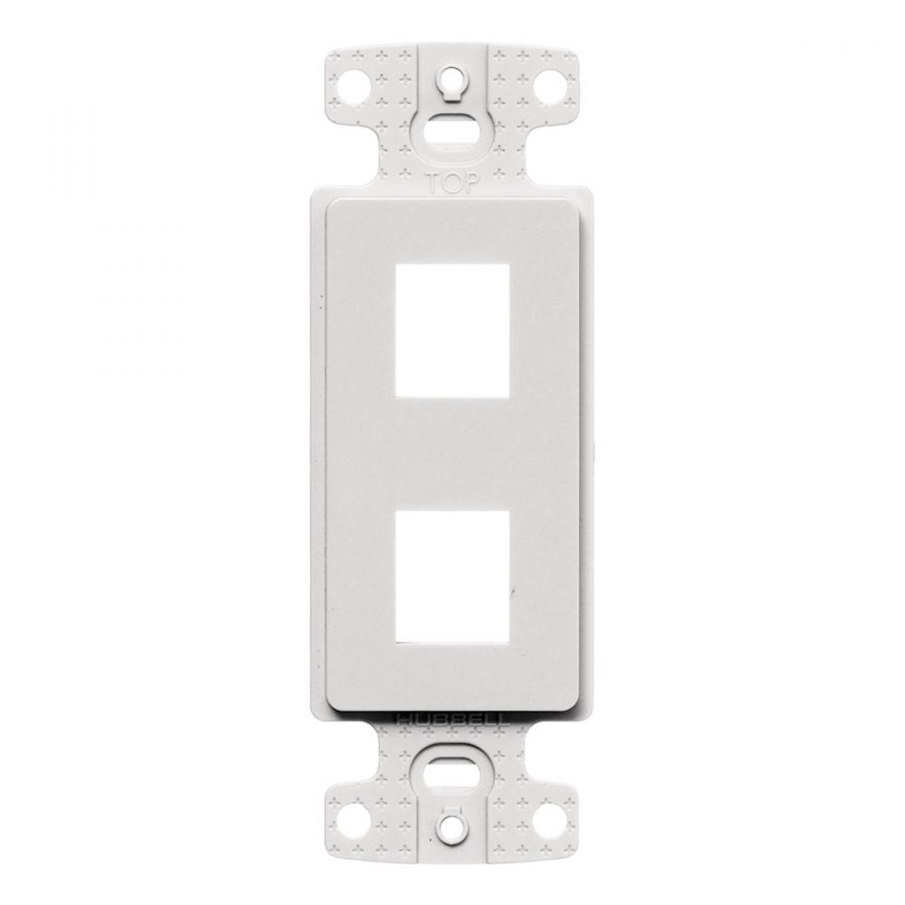 PLATE, DECORATOR KEYSTONE FRAME,2PORT,WH