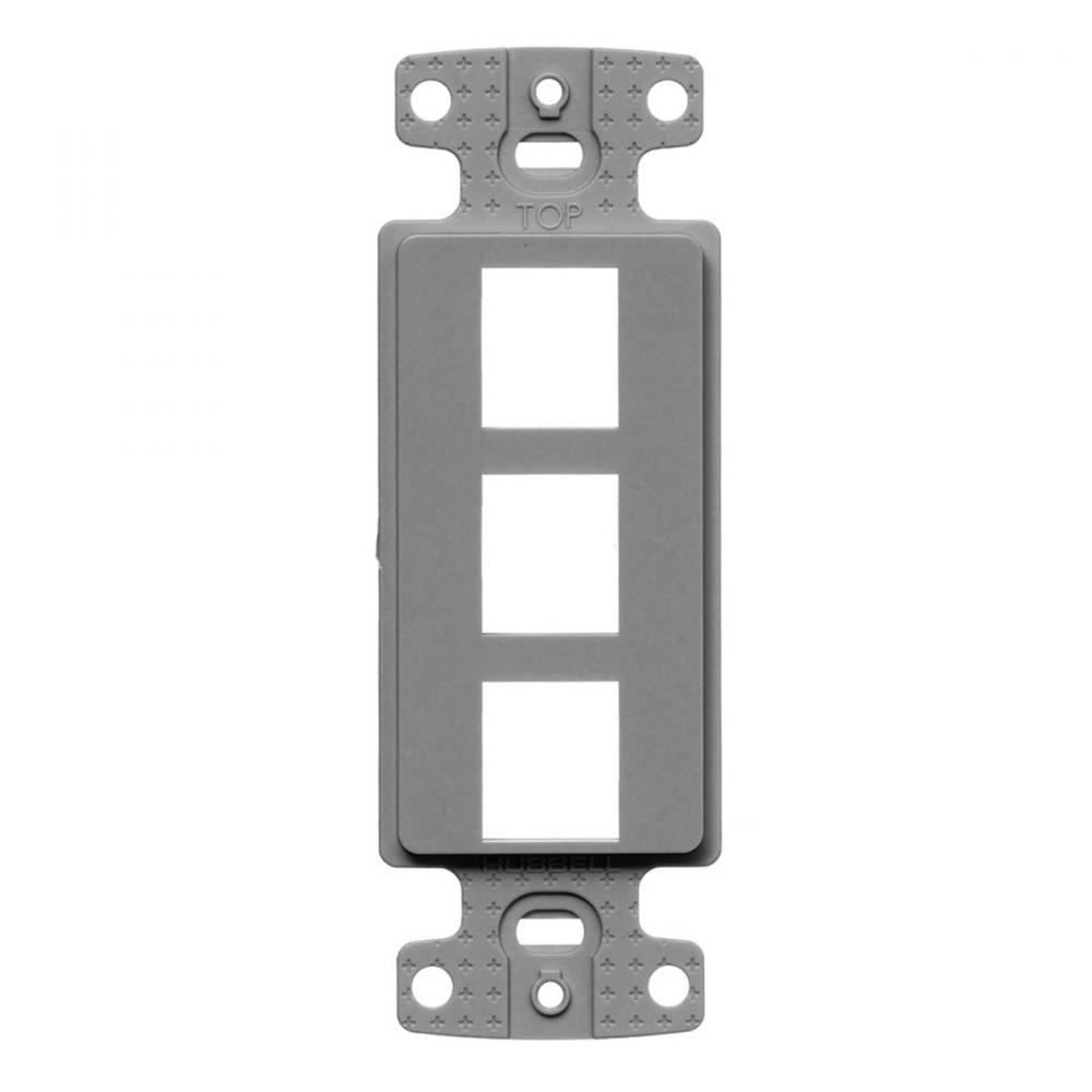 PLATE, DECORATOR KEYSTONE FRAME,3PORT,GY