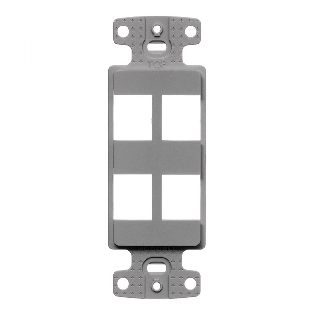 PLATE, DECORATOR KEYSTONE FRAME,4PORT,GY