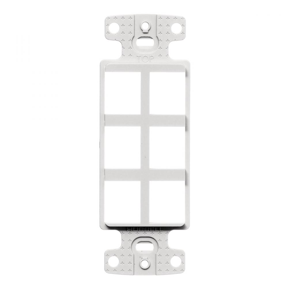 PLATE, DECORATOR KEYSTONE FRAME,6PORT,WH