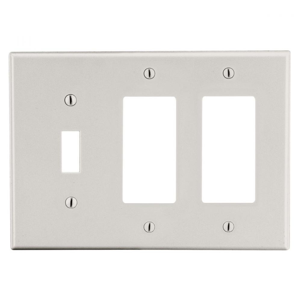 WALLPLATE, 3-G, 1) TOG 2) DECOR LA