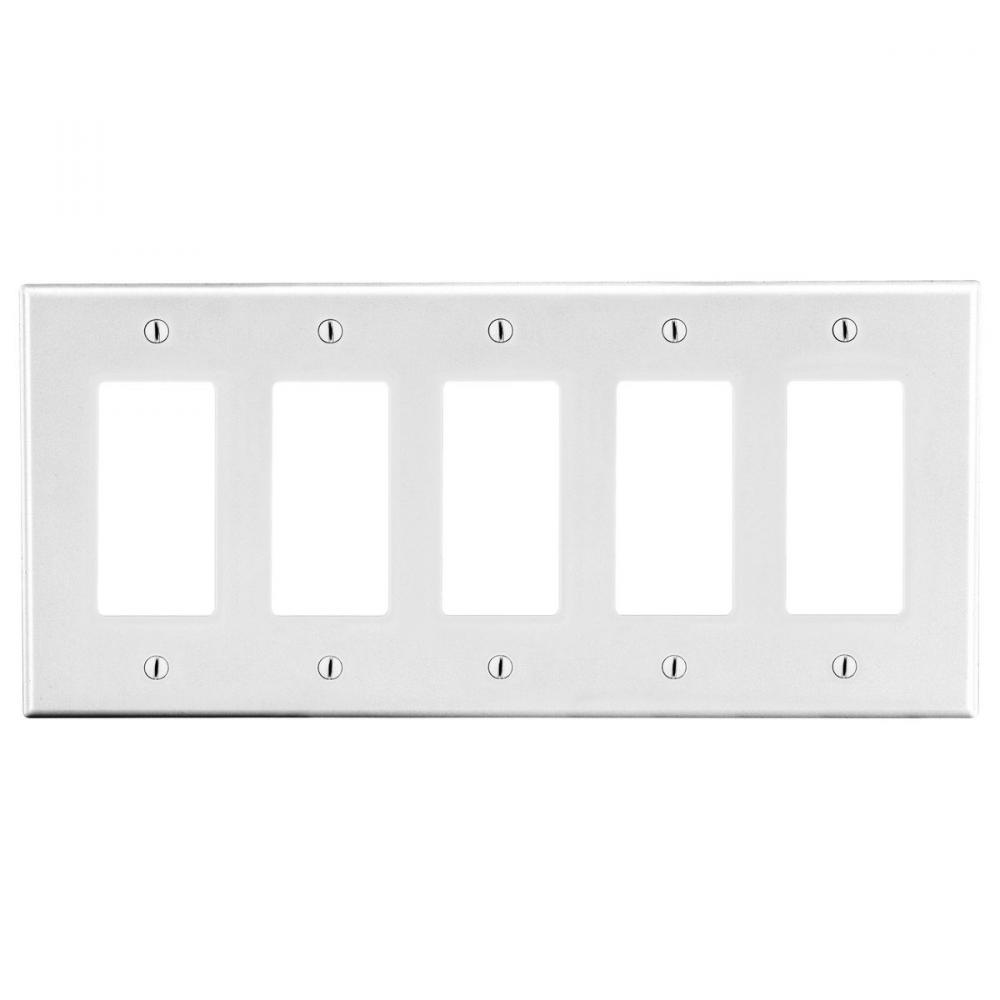 WALLPLATE, 5-G, 5) DEC, WH