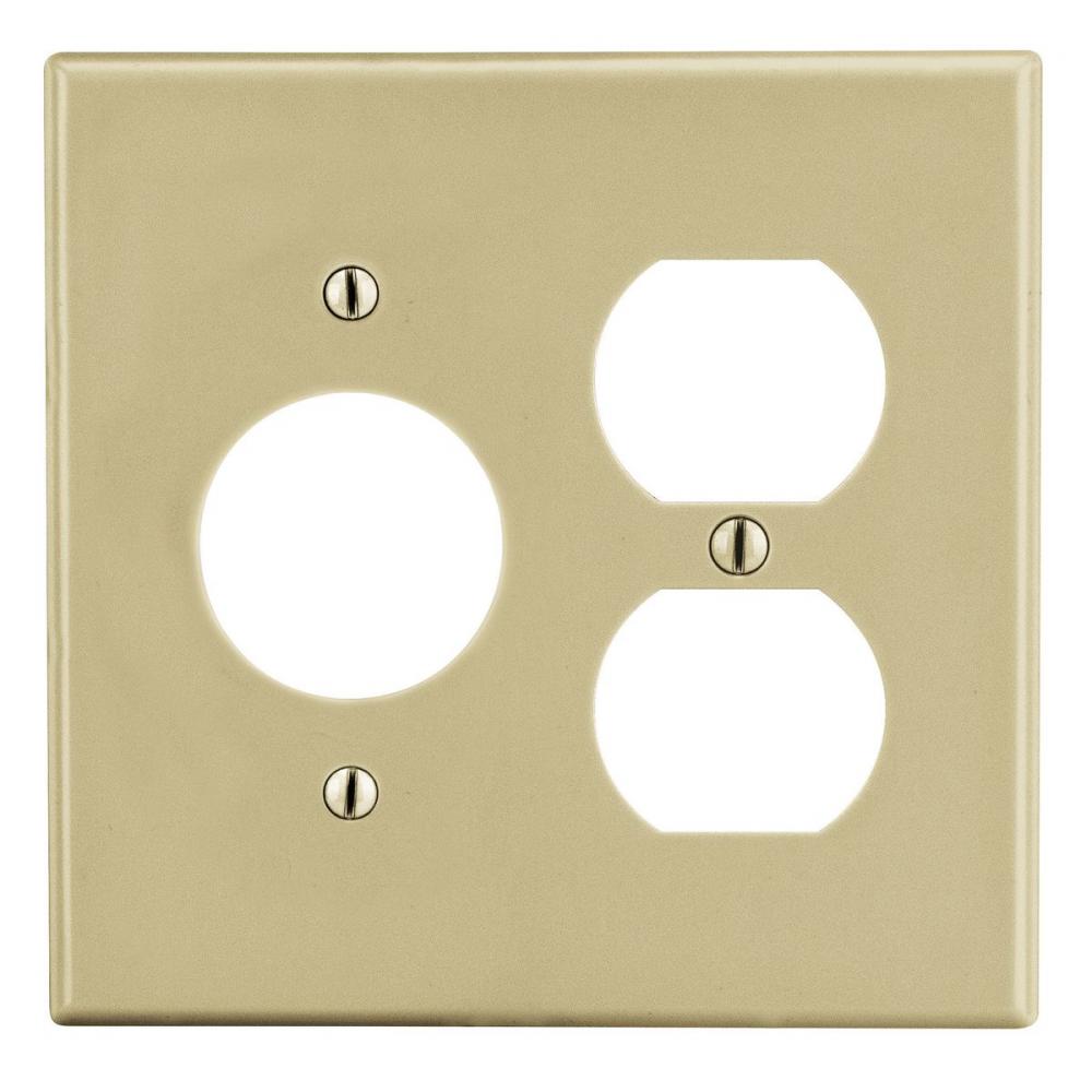 WALLPLATE, 2-G, 1) DUP 1) 1.40&#34; OPNG, IV