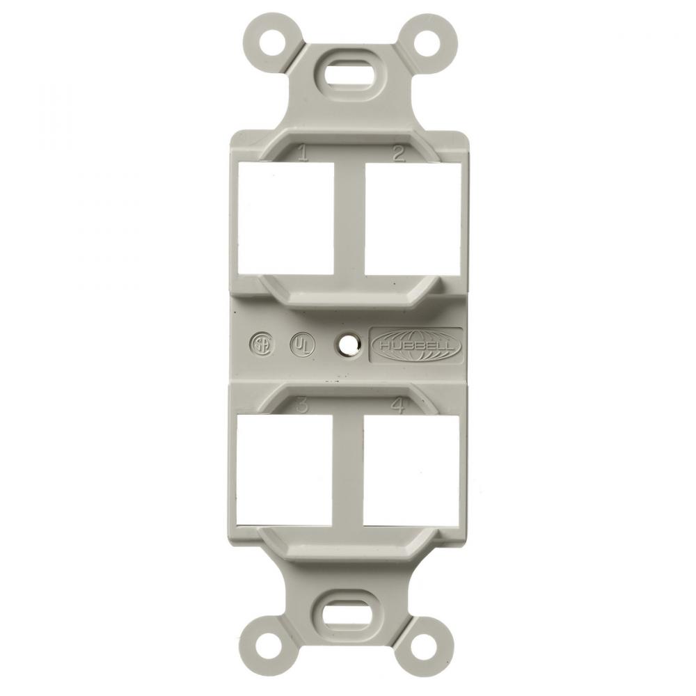 STYLELINE DUPLEX OUTLET FRAME, 4 P,OW