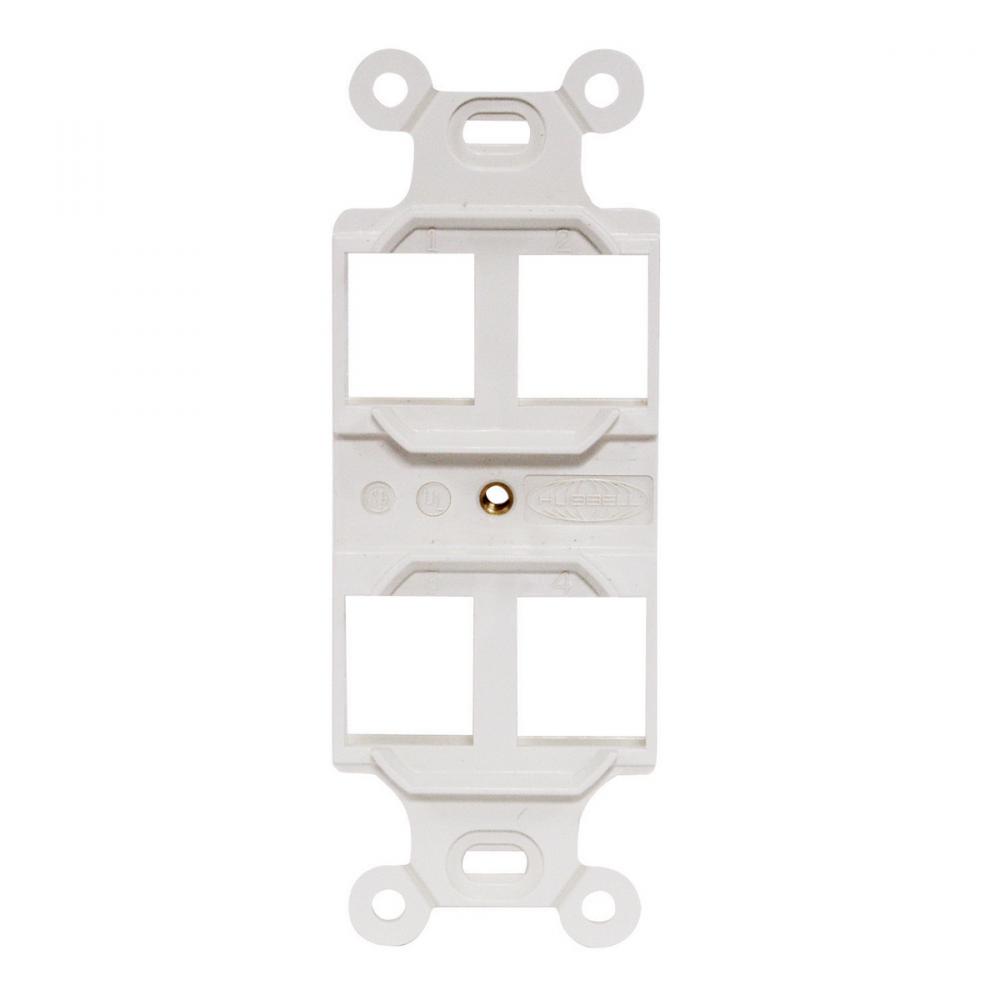 STYLELINE DUPLEX OUTLET FRAME, 4 P,WH