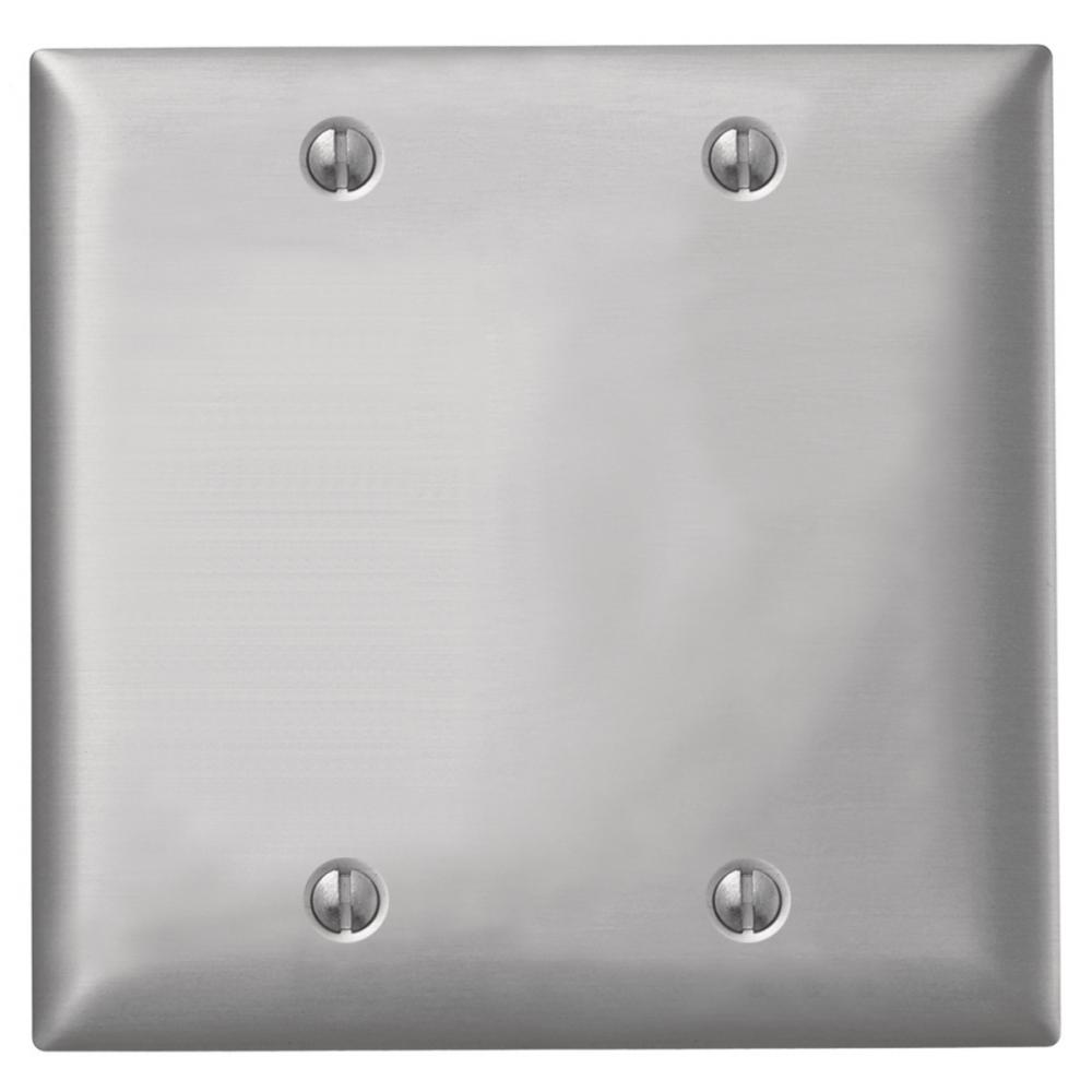 WALLPLATE 2-G, BLANK, ALUM