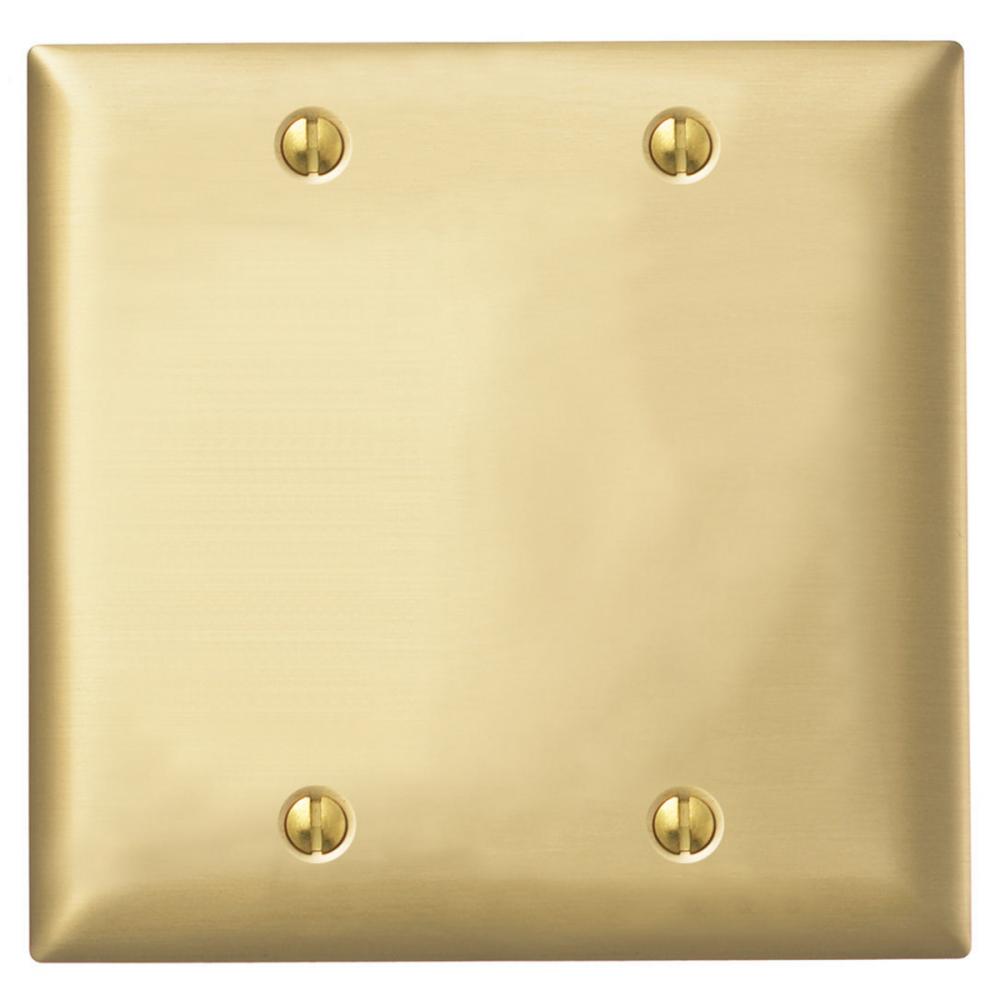 WALLPLATE 2-G, BLANK, BRASS