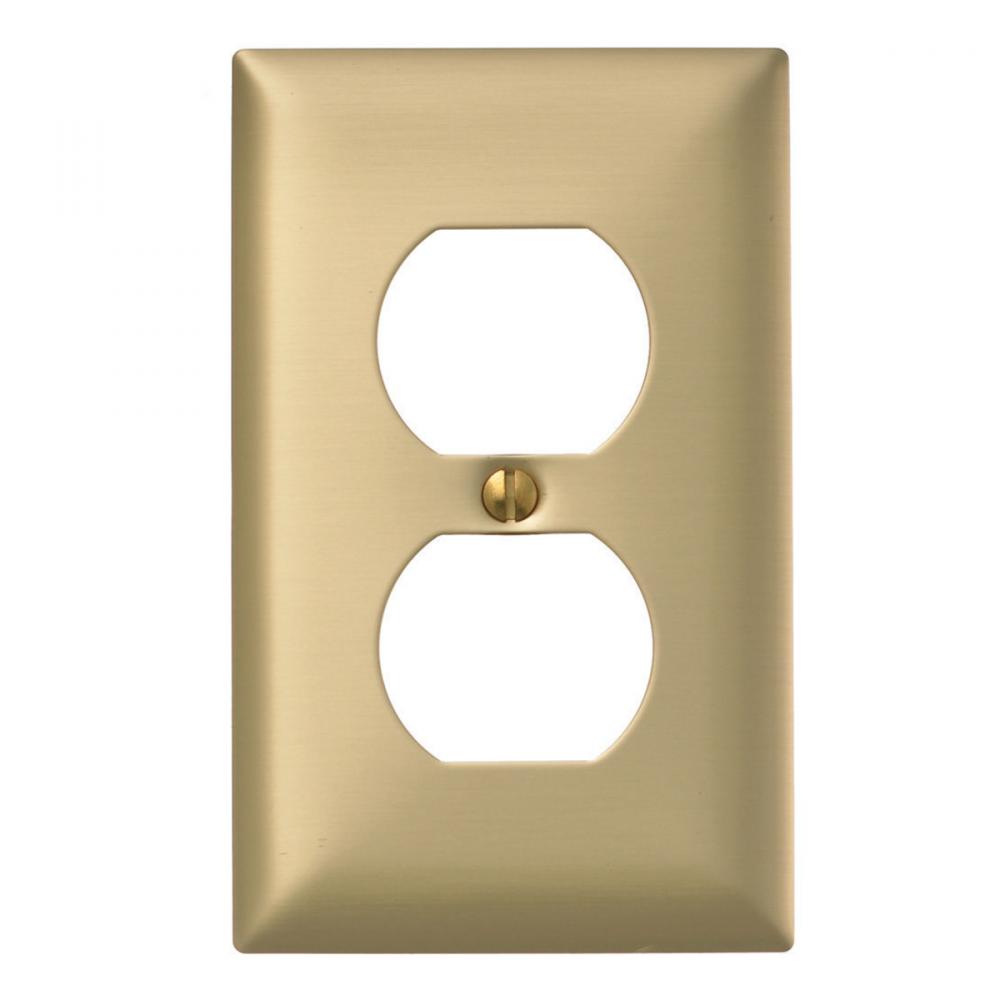 WALLPLATE 1-G, DUP OPENING, BRS PLT