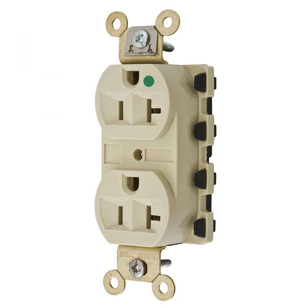 SNAP2CONNECT 20A/125V HG DPLX,IVORY