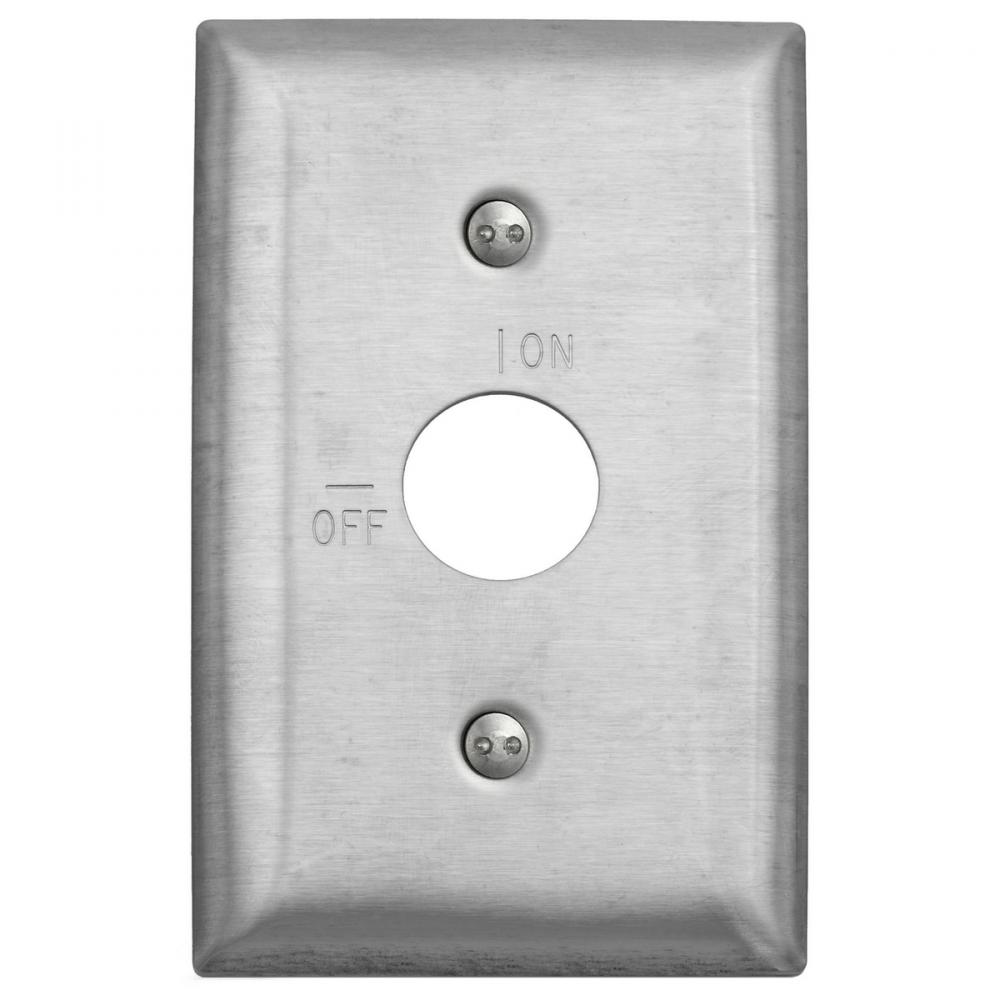 WALLPLATE, 1-G, RKL, ENG ON/OFF, SS