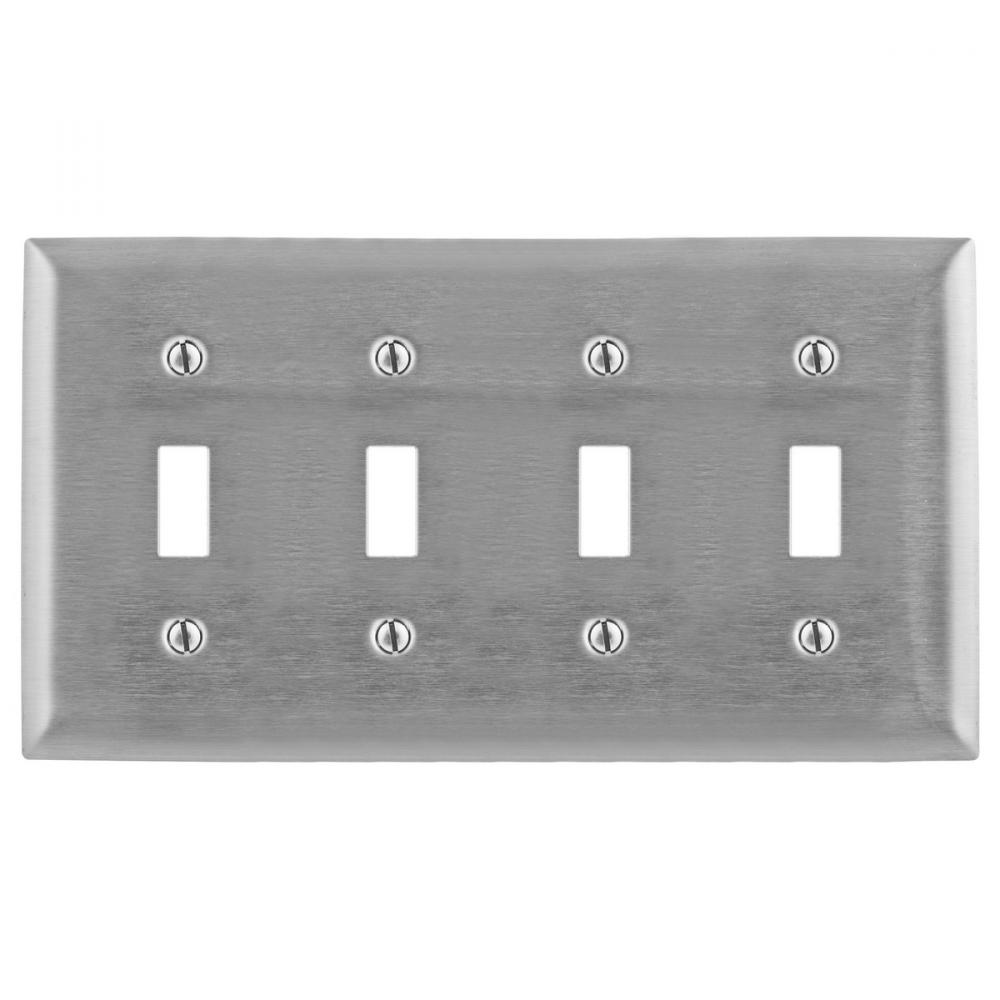 WALLPLATE, 4-G, 347V SW, SS