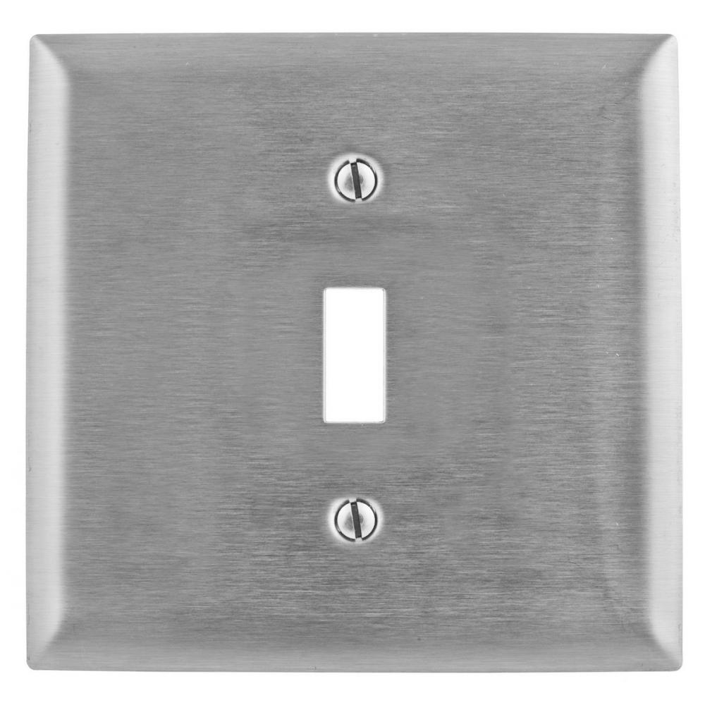 WALLPLATE, 2-G, 1 SWITCH, SS