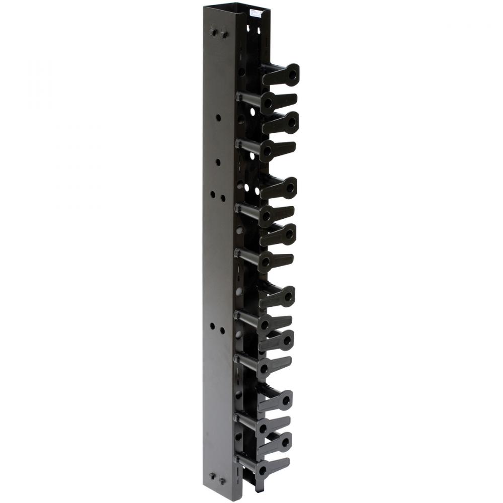 RACK, VERTICAL CHAN,7&#39;HX3.25&#34;W,BK