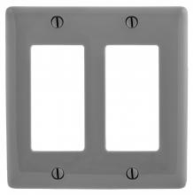 Hubbell Wiring Device-Kellems NP262GY - WALLPLATE, 2-G, 2) RECT, GY