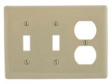 Hubbell Wiring Device-Kellems NP28I - WALLPLATE, 3-G, 2) TOG 1) DUP, IV