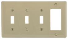 Hubbell Wiring Device-Kellems NP326I - WALLPLATE, 4-G, 3) TOG 1) DEC, IV