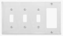 Hubbell Wiring Device-Kellems NP326W - WALLPLATE, 4-G, 3) TOG 1) DEC, WH