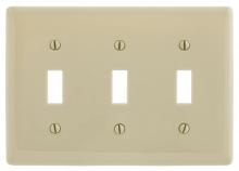 Hubbell Wiring Device-Kellems NP3INA - WALLPLATE, 3-G, 3) TOG, IVORY