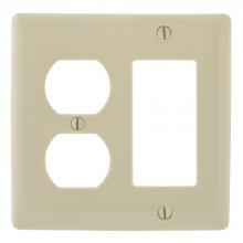 Hubbell Wiring Device-Kellems NP826AL - WALLPLATE, 2-G,  1) DUP 1) REC, AL