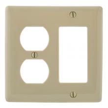 Hubbell Wiring Device-Kellems NP826I - WALLPLATE, 2-G,  1) DUP 1) REC, IV