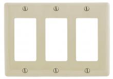 Hubbell Wiring Device-Kellems NPJ263AL - WALLPLT, M-SIZE 3G, 3) RECT, AL