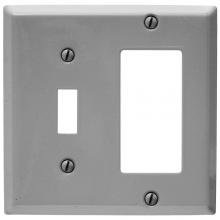 Hubbell Wiring Device-Kellems PJS126G - GRAY PAINTED STEEL, 2-G, 1-RECT, 1-SW