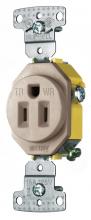 Hubbell Wiring Device-Kellems RR151ALWRTR - RESI SGL RCPT, 15A 125V,WR,TR, AL