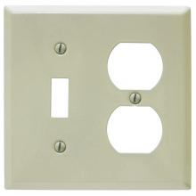 Hubbell Wiring Device-Kellems SP18AL - ALMOND PAINTED STEEL 2-G, 1-DX., 1 SW.