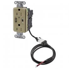 Hubbell Wiring Device-Kellems AVPS152I - ISTATION P-SUP,5VDC,DUP 15AMP,USB-CHR,IV