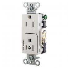 Hubbell Wiring Device-Kellems DR15C1WHITR - 1/2 CONTROLLED 15A 125V, B/S, TR DECO,WH