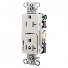 Hubbell Wiring Device-Kellems DR20C1WHITR - 1/2 CONTROLLED 20A 125V, B/S, TR DECO,WH