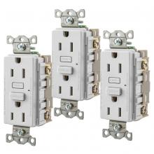 Hubbell Wiring Device-Kellems GF15W3 - 15A HUBBELL PRO GFR WHITE, 3PK