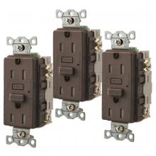Hubbell Wiring Device-Kellems GFT153 - 15A HUBBELL PRO GFR TR BROWN, 3PK